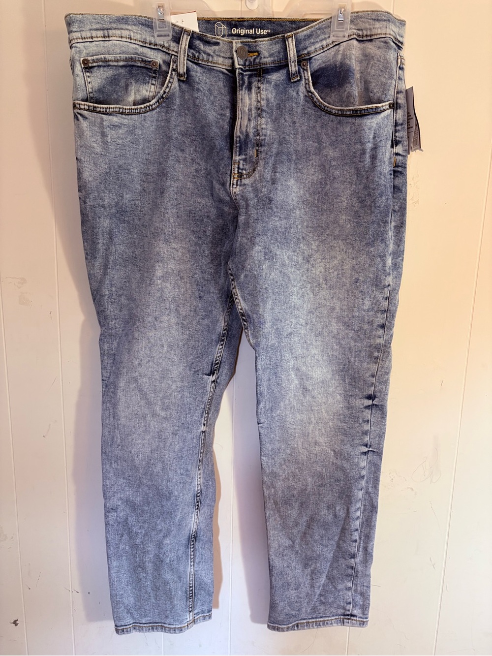 Original Use Men's Slim Fit Taper Jeans 40x32 Faded Distressed Grunge Rockabilly